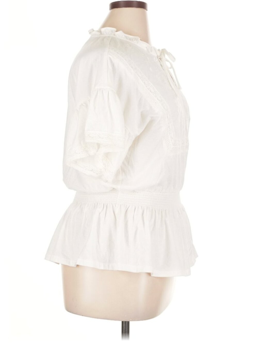 Cato Ivory/White Short-Sleeve Peplum Blouse - Size XL - Great Condition - Picture 4 of 9